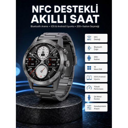 Akıllı Saat Çelik Kordon Çağrı Cevaplama Amoled Ekran Titreşimli Uyku Ve Sağlık Takibi