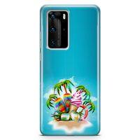 Huawei P40 Pro Kılıf Terlik Gözlük Dondurma Arka Kapak Koruma Desenli Full Koruyucu