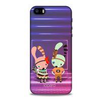 Apple Iphone 5S Kılıf FunnyMaX (4) Koruma Kılıfı Mor Pembe