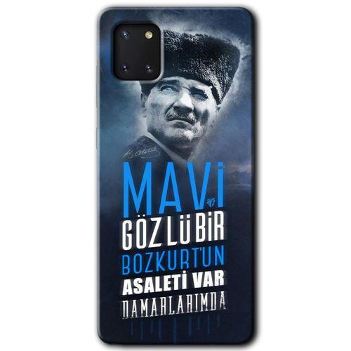 Samsung Galaxy A81 Kılıf Baskılı Kapak - Bozkurt Atatürk +Tam Ekran Koruyucu