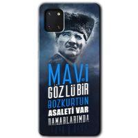 Samsung Galaxy A81 Kılıf Baskılı Kapak - Bozkurt Atatürk +Tam Ekran Koruyucu