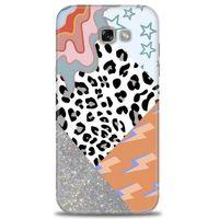 Samsung Galaxy A7 2017 / A720 Kılıf HD Baskılı Kılıf - Leopar ve Şimşekler + Tam Ekran Koruyucu