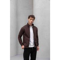 Marcel Regular Fit Fermuarlı Kıstırma Cepli Üç İp Şardonlu Erkek Sweatshirt - Kahve