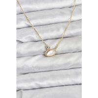 Pirinç Gold Renk Kuğu Model Kadın Kolye