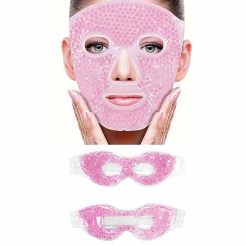 Terapi Jel Boncuklu Yüz Ve Göz Maskesi Seti Pembe Sıcak Ve Soğuk Kullanım