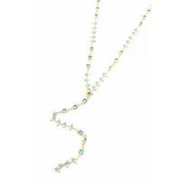 Mavi Taşlı Y Kolye - Altın