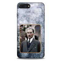 Apple Iphone 8 Plus Kılıf Atatürk (32) Soft Silikon Kılıf Gri Buzul