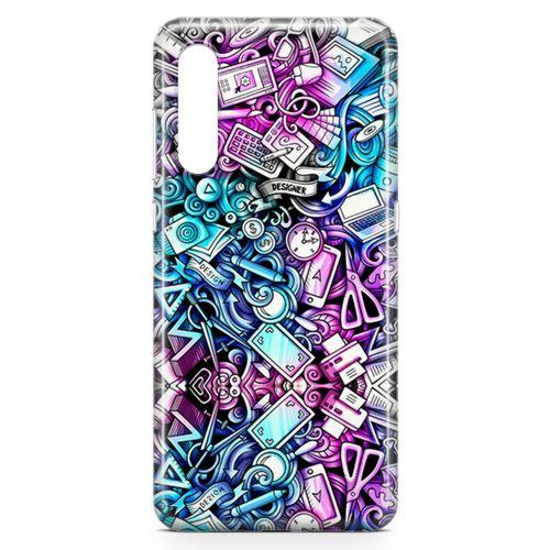 Xiaomi Mi 9 Kılıf Bankacı Doodle Arka Kapak Koruma Desenli Full Koruyucu
