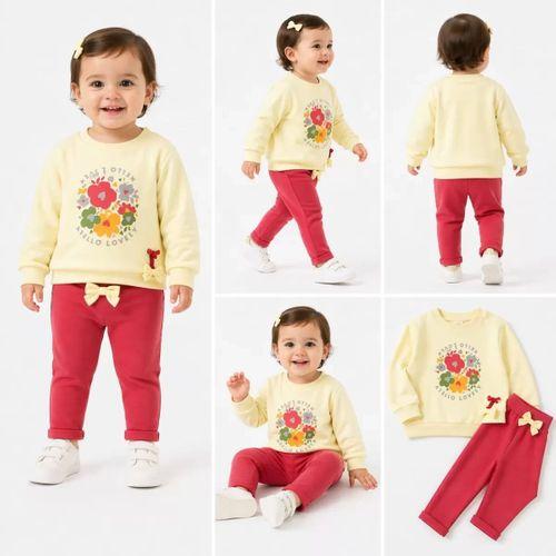 6/24 Ay Yandan Bağlamalı Penye Bebek Takımı