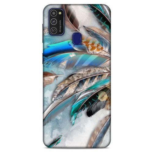 Samsung Galaxy M21 Kılıf Desenli Özel Seri Tüyler (30) Silicone Case