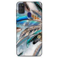 Samsung Galaxy M21 Kılıf Desenli Özel Seri Tüyler (30) Silicone Case