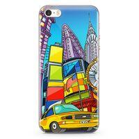 Apple iPhone SE Kılıf Nyc Taxi Manthattan Arka Kapak Koruma Desenli Full Koruyucu