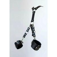 Siyah Kırbaç - Kelepçe Deri Bağlantılı Metal Detaylı Set - Brf1024