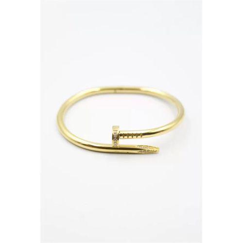 Taşlı Çivi Bilezik - Altın