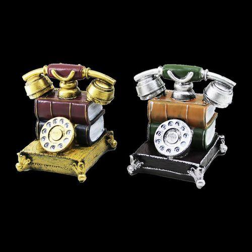Vintage Telefon Biblo Kumbara Reçine 15.5x15.5x10 cm