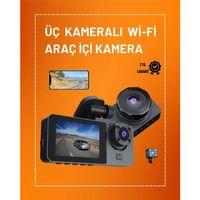 Full Hd Çözünürlüklü Üç Kameralı Araç İçi Kamera – Park Ve Sürüş Güvenliği