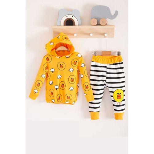 Civciv Desenli 2'li % 100 Pamuk Erkek Bebek Takımı