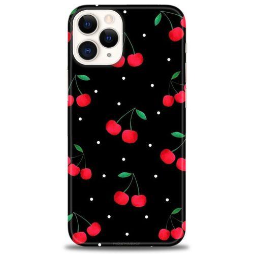 iPhone 12 Pro Max Kılıf HD Baskılı Kılıf - Kirazlar + Tam Ekran Koruyucu