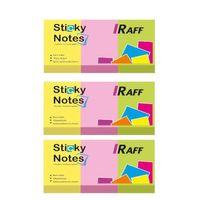 RAFF YAPIŞKANLI NOT KAĞIDI 3 Renk ( 40 mm * 50 mm) NEON RENKLER ( 3 Adet )
