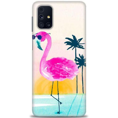Samsung Galaxy M51 Kılıf HD Baskılı Kılıf - Flamingo + Tam Ekran Koruyucu