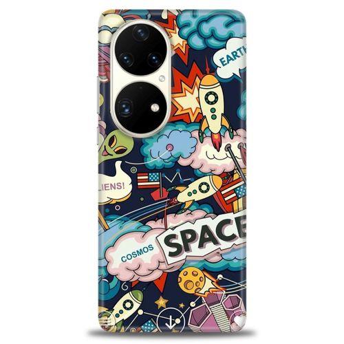 Huawei P50 Pro Kılıf HD Baskılı Kılıf - Space + Tam Ekran Koruyucu