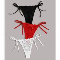 Kadın 3'lü Dantelli Yandan Bağlamalı Seksi Tanga
