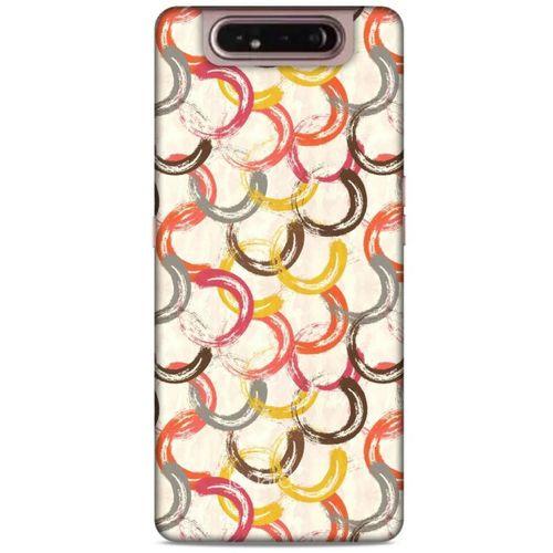 Samsung Galaxy A80 Kılıf Pastel Renkler (33) Hybrid Kılıf Kahverengi Turuncu