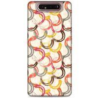 Samsung Galaxy A80 Kılıf Pastel Renkler (33) Hybrid Kılıf Kahverengi Turuncu