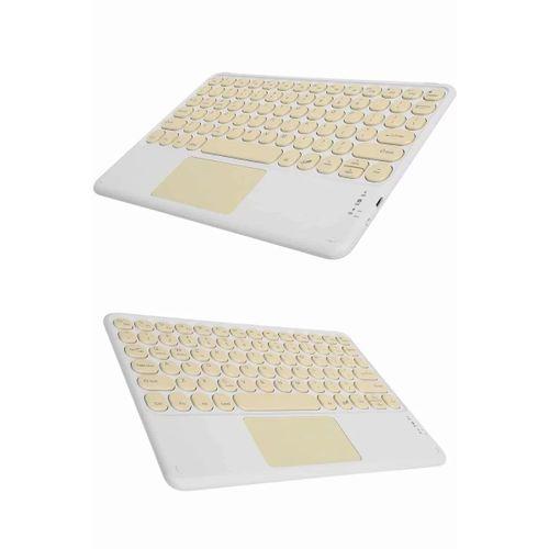 Touchpad Tüm Cihazlara Uyumlu Bluetooth Klavye Touchpad Slim Kablosuz Wifi Q Klavye