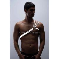 Reflektörlü (karanlıkta Parlayan) Omuz Detaylı Şık Erkek Göğüs Harness, 3 Çizgili Harness - Brfm45