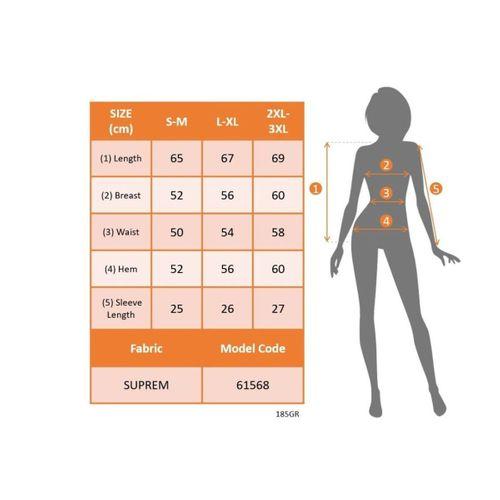 Kadın Kısa Kollu V Yakalı Desenli Süprem Bluz