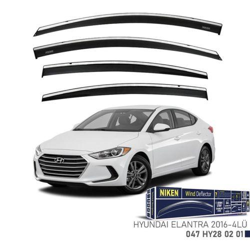 Hyundai Elantra Niken Kromlu Cam Rüzgarlığı 4lü Set 2016 2020