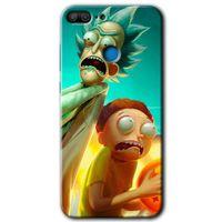 MRCİLETİSİM Honor 9 Lite Kılıf HD Desen Baskılı Arka Kapak + Temperli Cam - Rick Morty