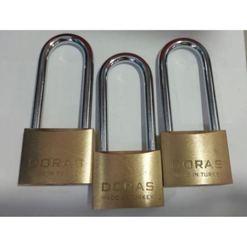 Doras Ersa 3'lü Set Uzun Kanca Pas Pirinç Asma Kilit 50 Mm