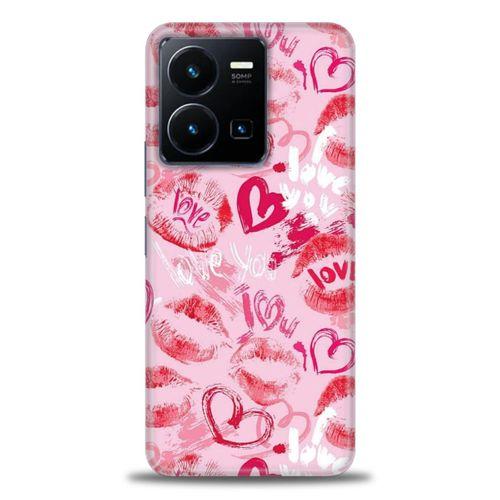 Tecno Spark Go 2023 Kılıf HD Baskılı Kılıf - Pembe Love + Tam Ekran Koruyucu