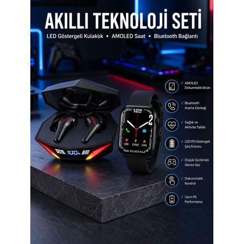 İkili Set Dev Kampanya Ucuz Kulaklık Ucuz Akıllı Saat Gürültü Önleyici Uzun Pil Ömrü