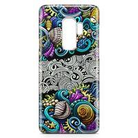 Samsung Galaxy S9 Plus Kılıf Deniz Mahsulleri Doodle Arka Kapak Koruma Desenli Full Koruyucu