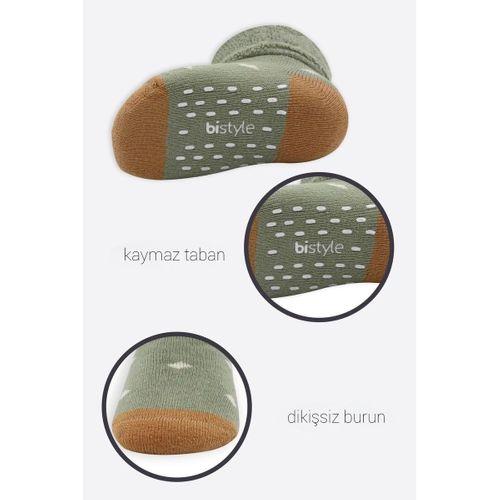 Bistyle Puanlı Kaymaz Havlu Soket Çorap 2'Li BS10502 Nil