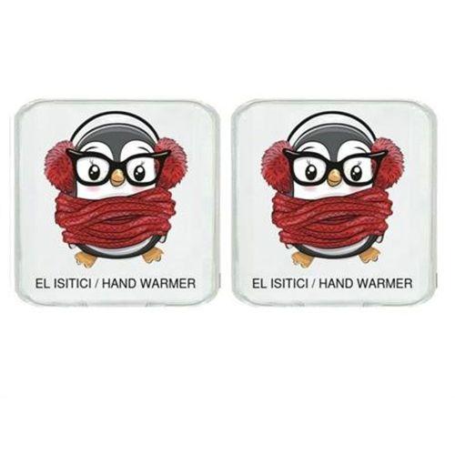 2 Adet Atkılı Penguen Cep Sobası,El Isıtıcı,Sıcak Su Torbası Pvc  10X9,5Cm