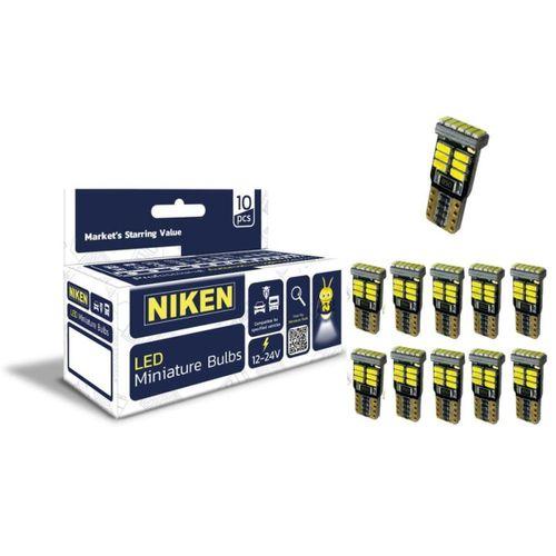 Niken LED Ampul T10 Canbus Park Ledi 18 Ledli 6500K Beyaz 12V-24V 10'lu Paket