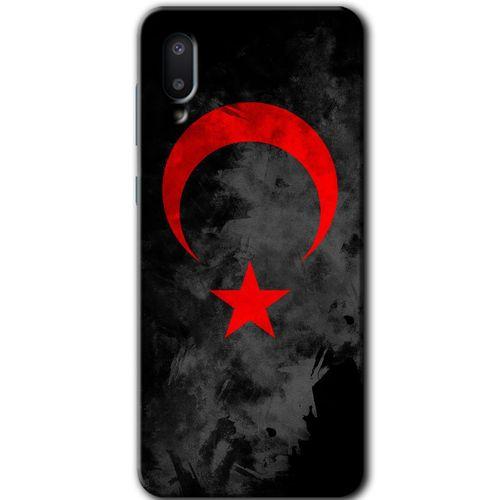 Potkal Hediye Fabrikası Samsung Galaxy A02 Kılıf HD Desen Baskılı Arka Kapak - Black Ayyıldız