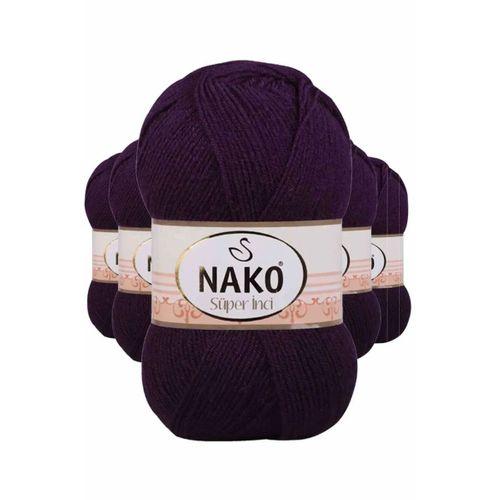 5 Adet Süper İnci El Örgü İpi 100 gr Mor 3260