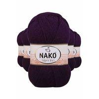 5 Adet Süper İnci El Örgü İpi 100 gr Mor 3260