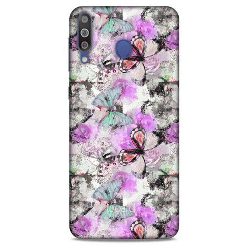 Samsung Galaxy M30 Kılıf Kelebek Etkisi (15) Antişok Kılıf Mor Beyaz