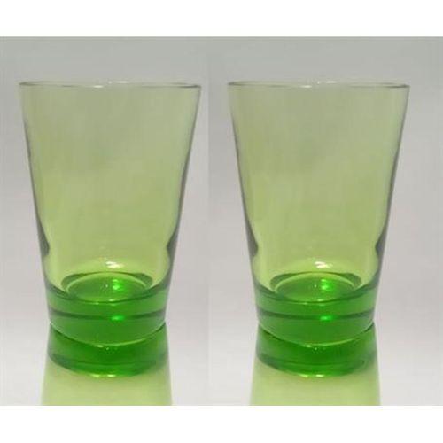 Cam Su Ve Meşrubat Kahve Yanı Bardak Seti  2 Adet Yeşil,Mısafır Sunum  7X7X10Cm