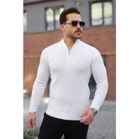 Erkek Örgü Desen Zip Yaka Triko