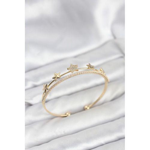 Yıldız Model Gold Renk Pirinç Kadın Bileklik