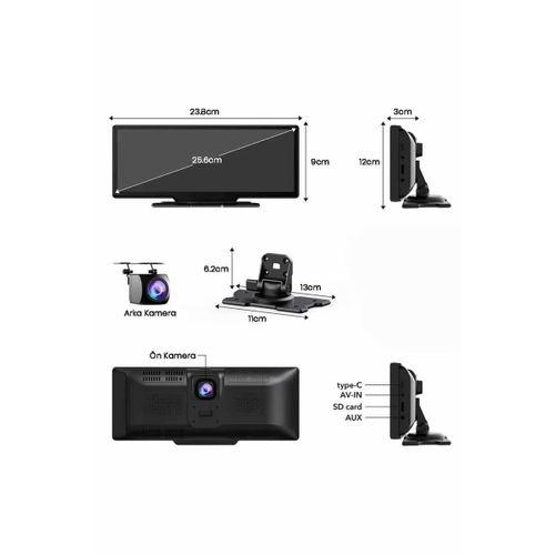 Android Ve İos Uyumlu Ön Arka Çift Kameralı Araç Ekranı Dokunmatik Carplay