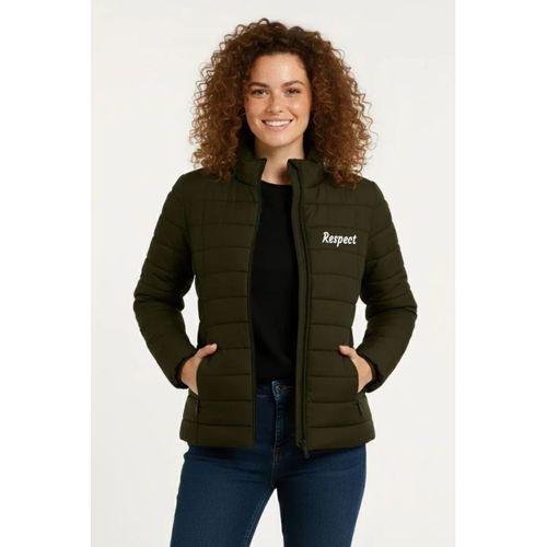 Mikro Su İtici Kapitone Baskılı Astarlı Fermuarlı Bomber Mont - Haki