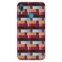 Huawei Y7 Prime 2019 Kılıf Patchwork (45) Liquid Air Kılıf Bordo Gri